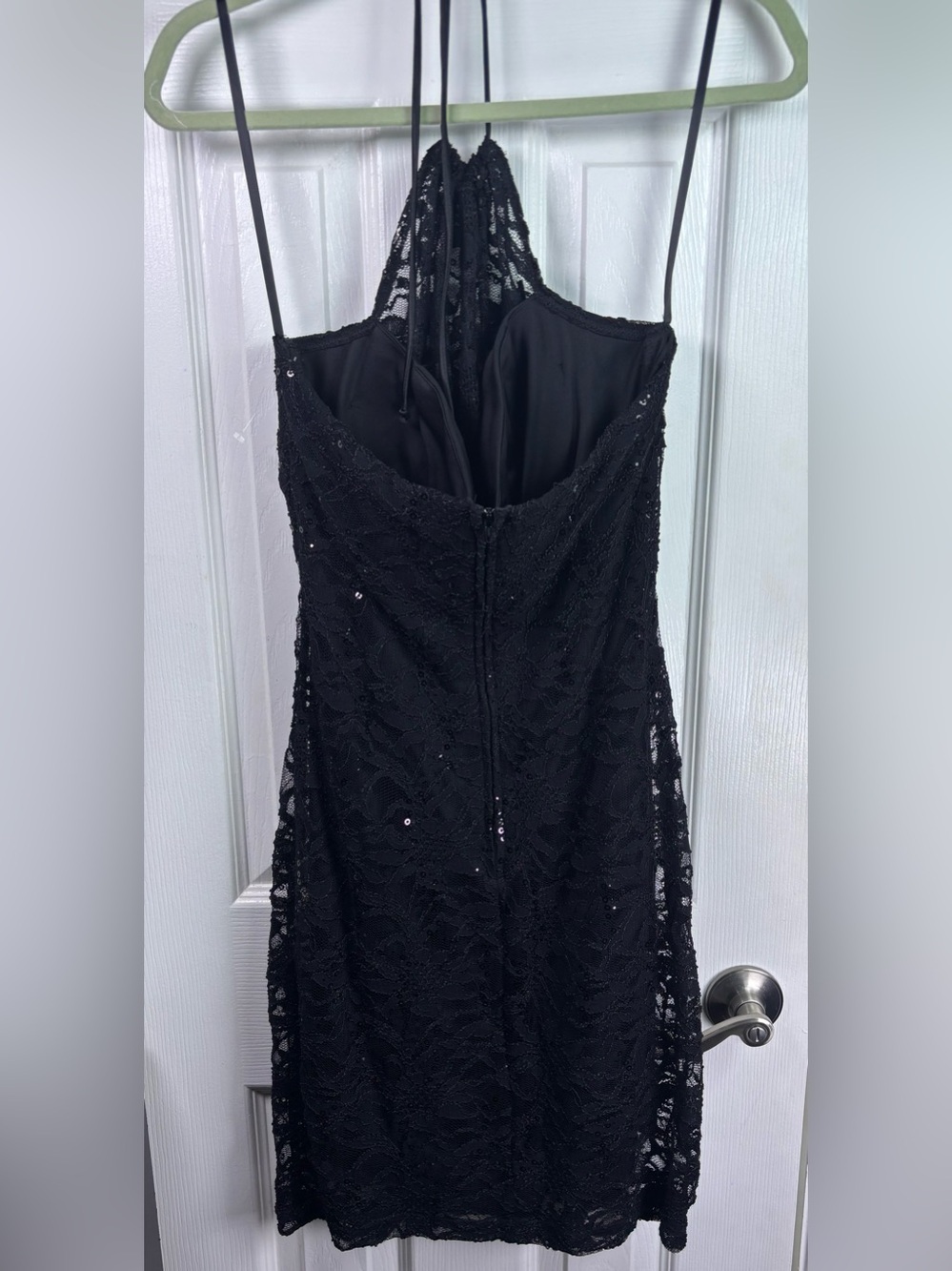 Fredericks of Hollywood Black Lace Halter Neck Dress XL - Picture 2 of 15